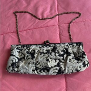 Elegant Black and Cream Clutch Bag